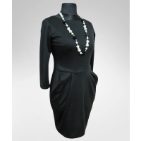 Romantyczna sukienka tulipan dla puszystej - czarna